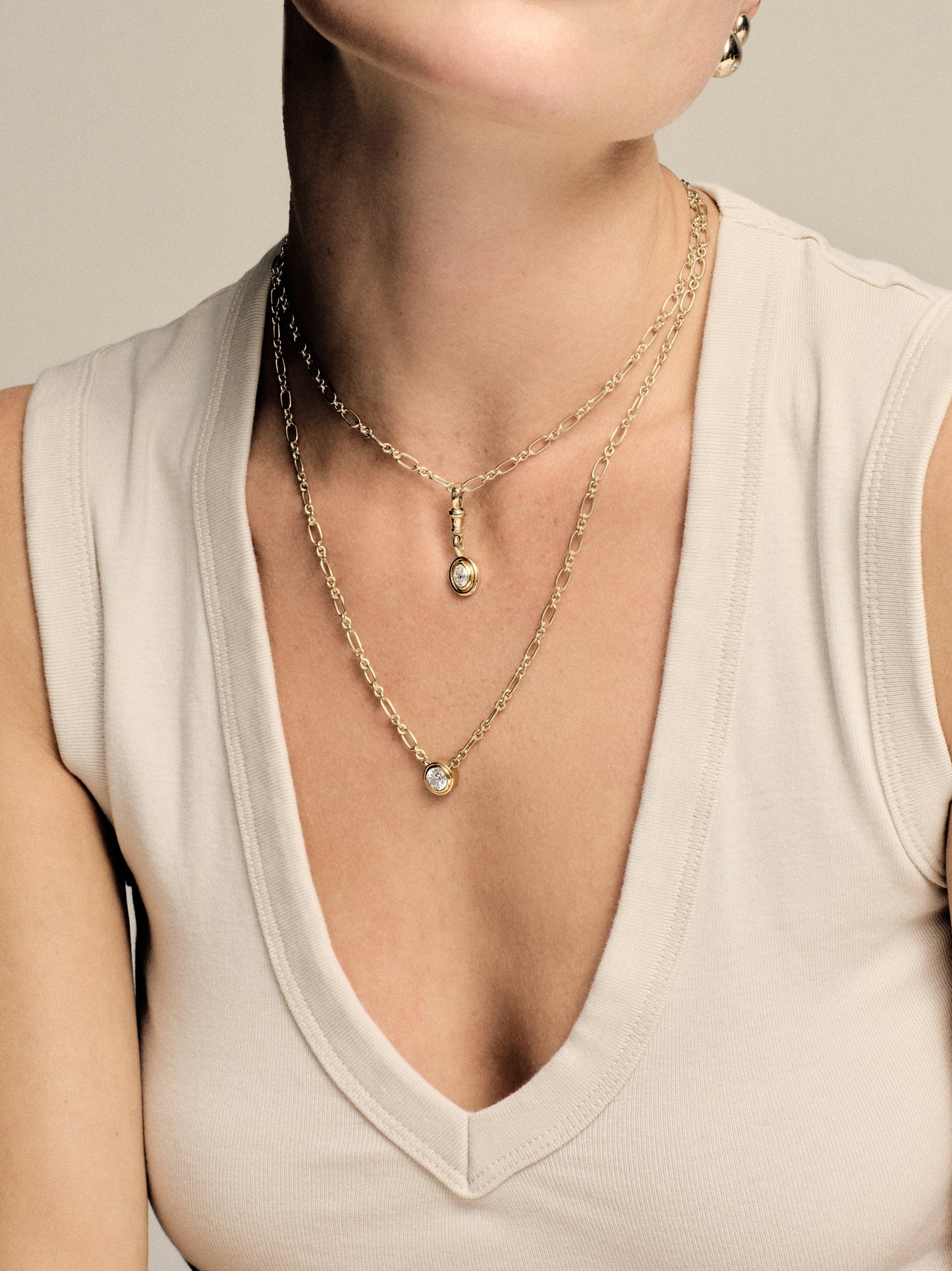 Roma Round Diamond Necklace | Yellow Gold
