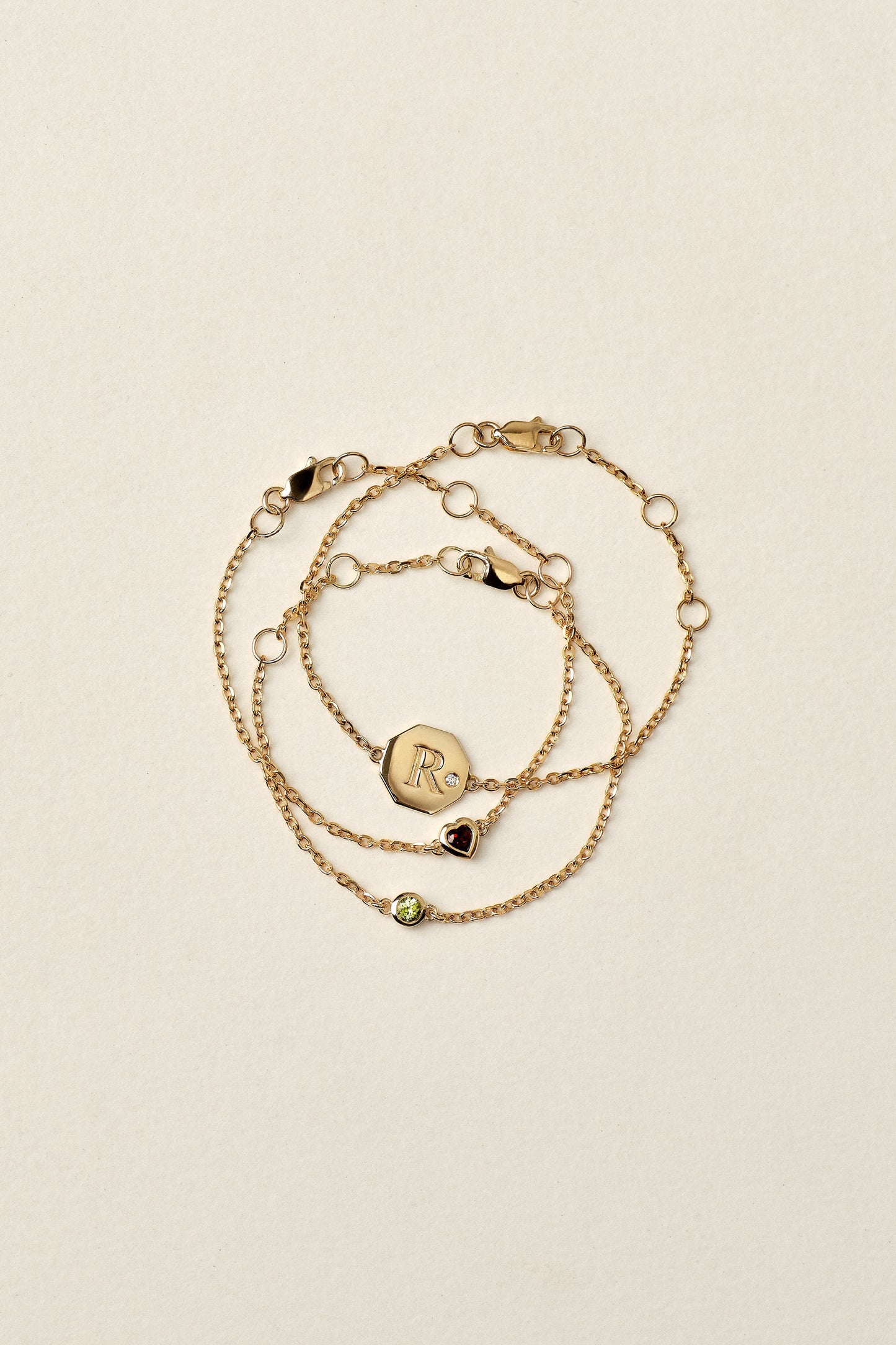 Baby Round Birthstone Bracelet | 9K Yellow Gold