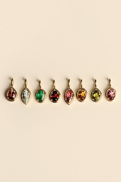 Roma Oval Gemstone Pendant | Yellow Gold