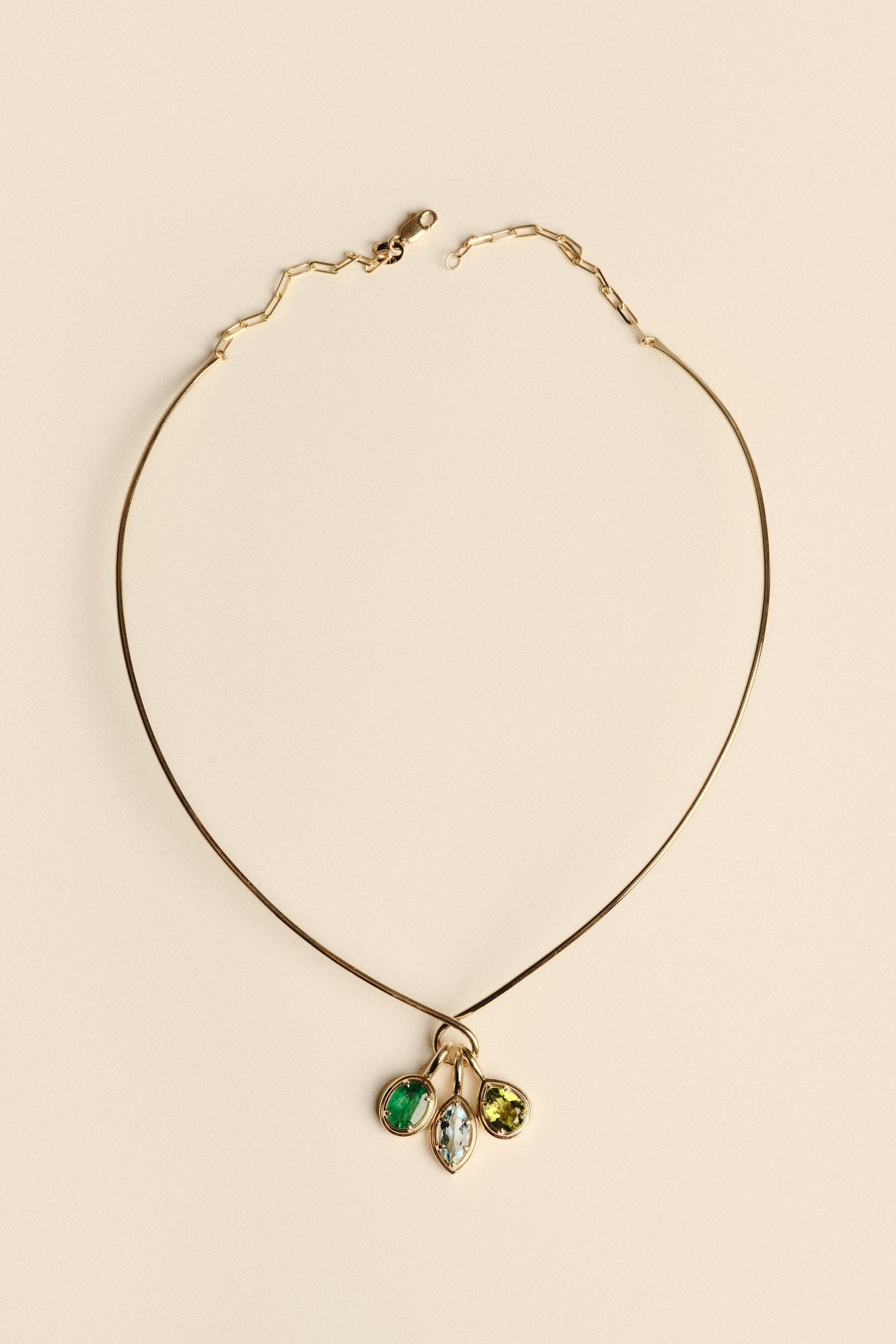 Roma Oval Gemstone Pendant | White Gold