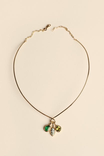 Roma Oval Gemstone Pendant | White Gold