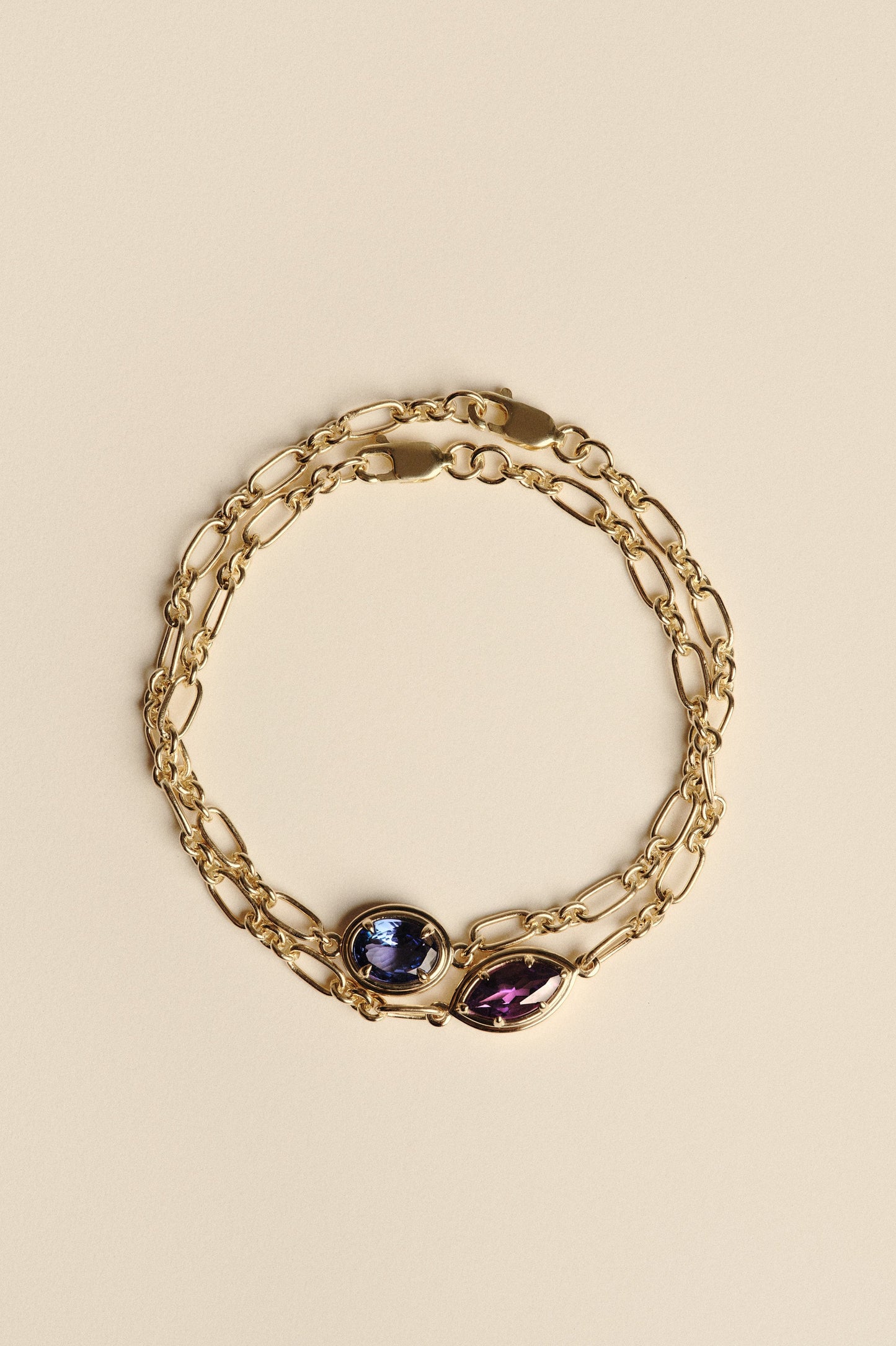 Roma Oval Gemstone Bracelet | Silver