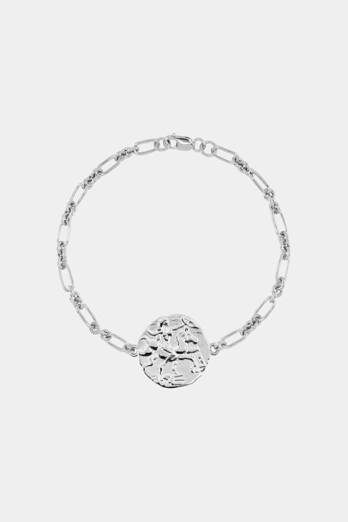 Large Warrior Coin Bracelet | Silver