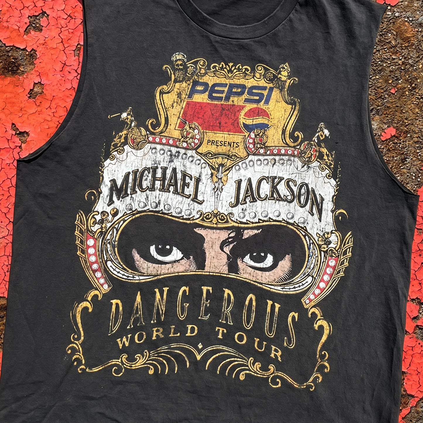 Michael Jackson's Dangerous 90's - Vintage Cut-Off Black T-Shirt