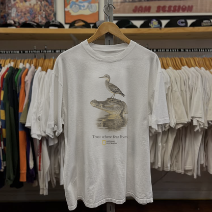 90s National Geographic Trust Washed White Tee