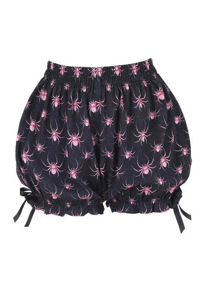 Black/Pink Spider Crepe Bloomers