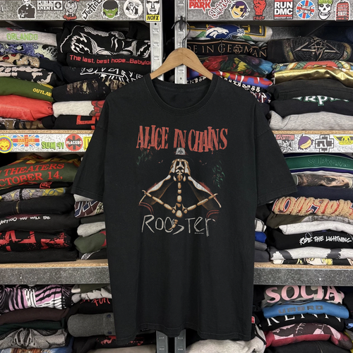 Rare Alice In Chains Rooster Washed Black Tee