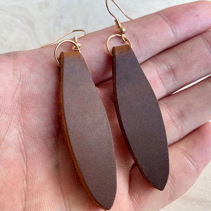 Genuine Leather Drop Earrings