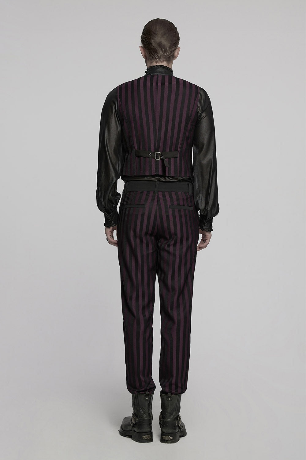 Crimson Manor Striped Pants [Black/Red]