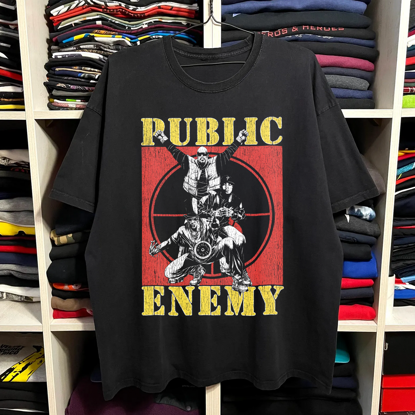 Rare Public Enemy Promo Washed Black Tee