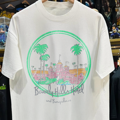 90s Beverly Hills Hotel & Bungalows Rare Washed White T-Shirt