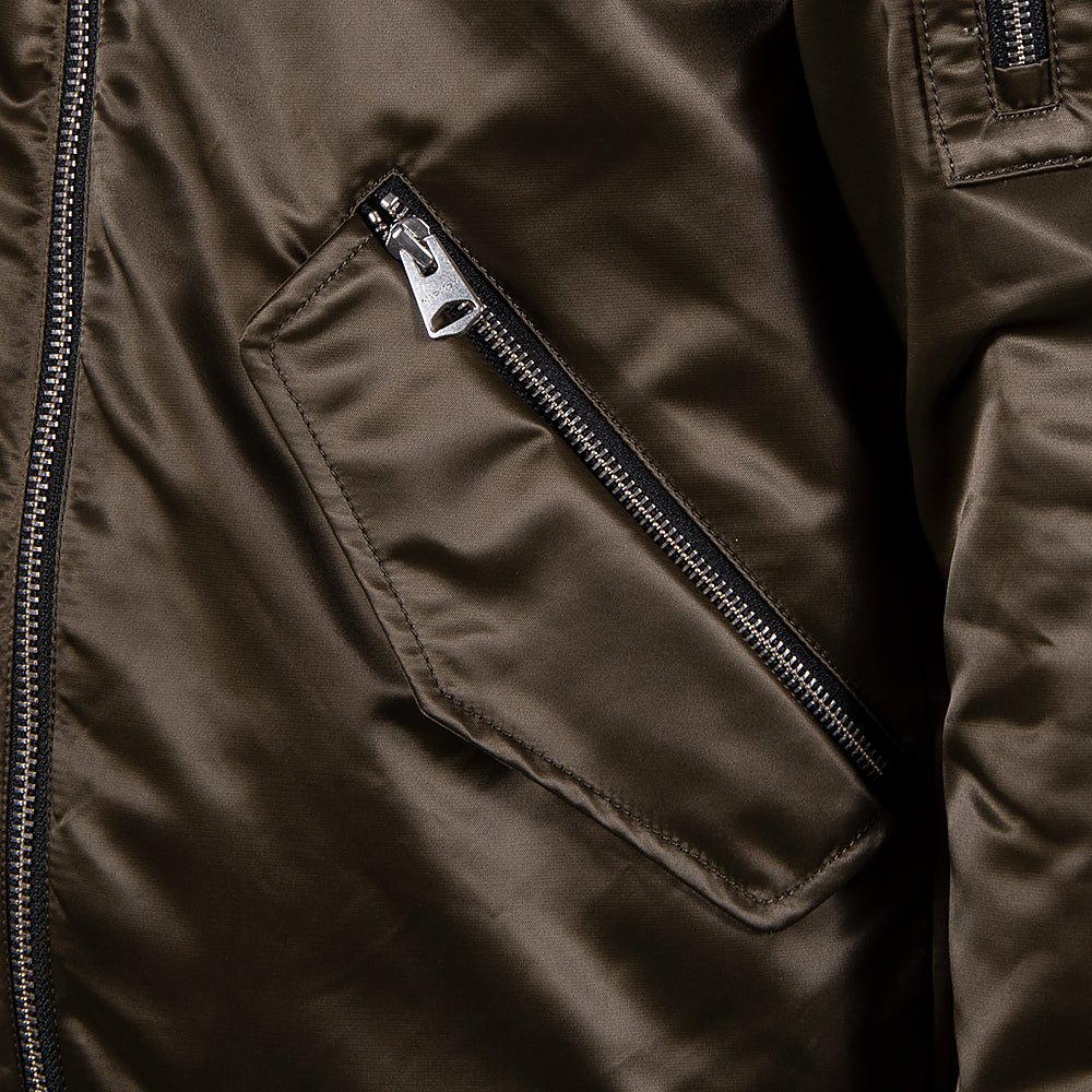 Ragnar Satin Bomber Jacket | Army