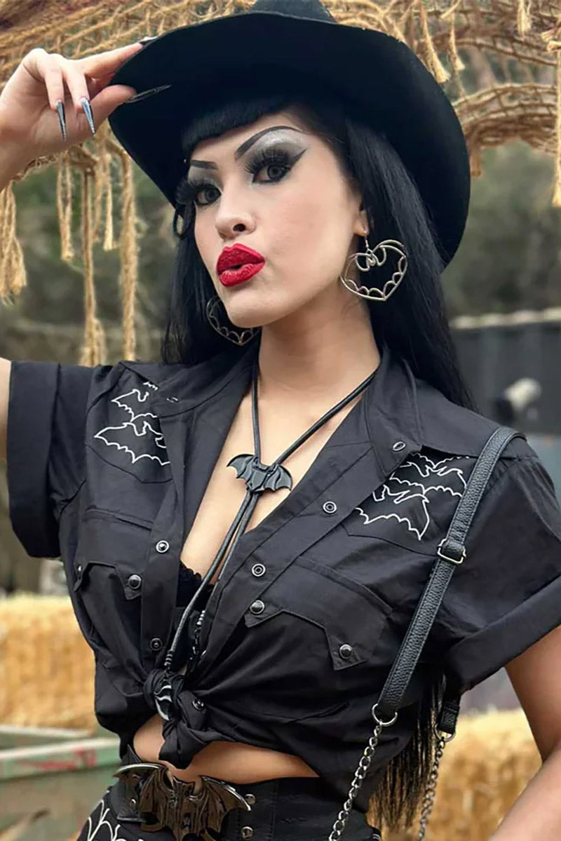 Bat Bone White Western Shirt