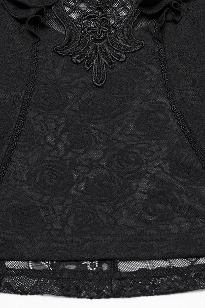 Aurora Ruffled Rose Lace Top