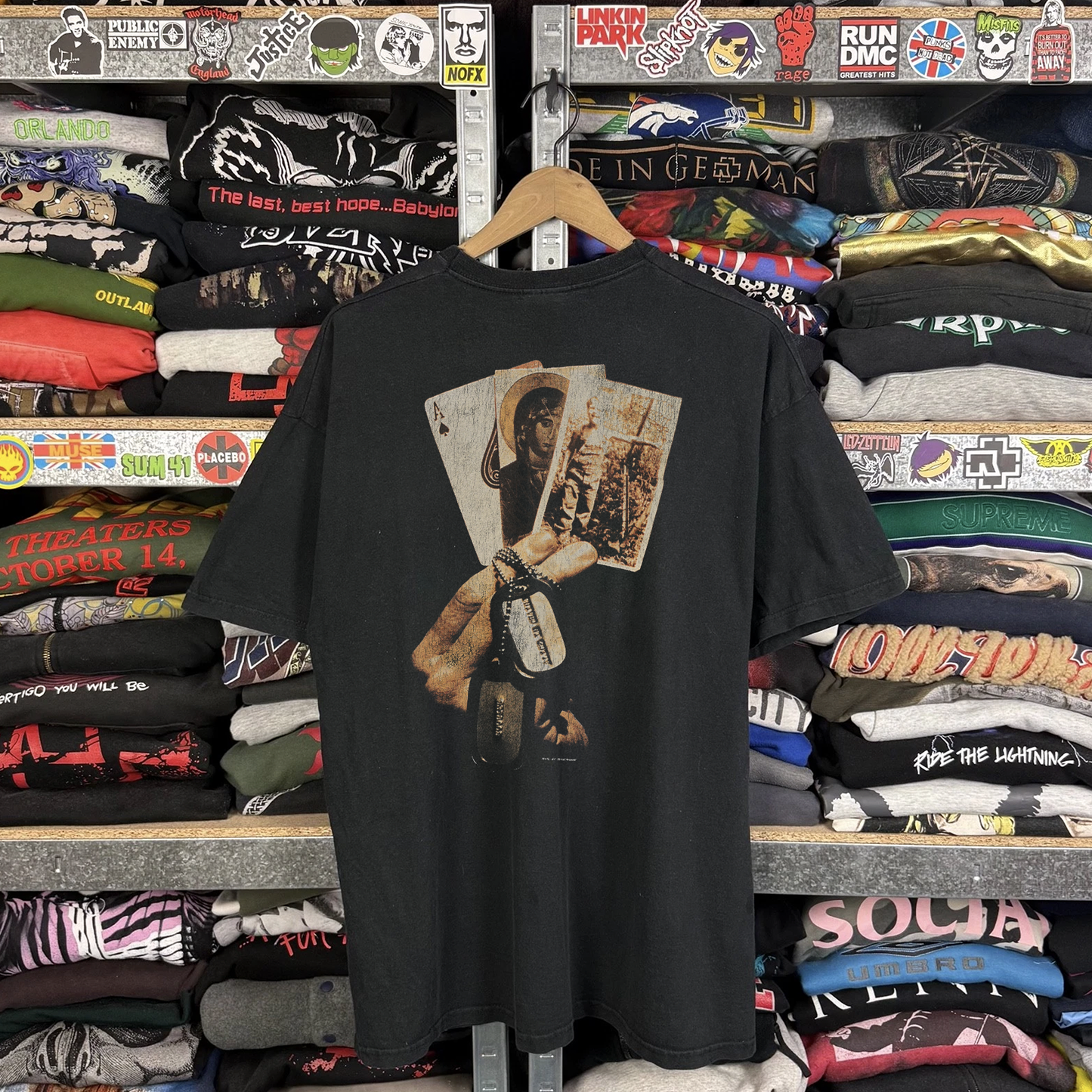Rare Alice In Chains Rooster Washed Black Tee