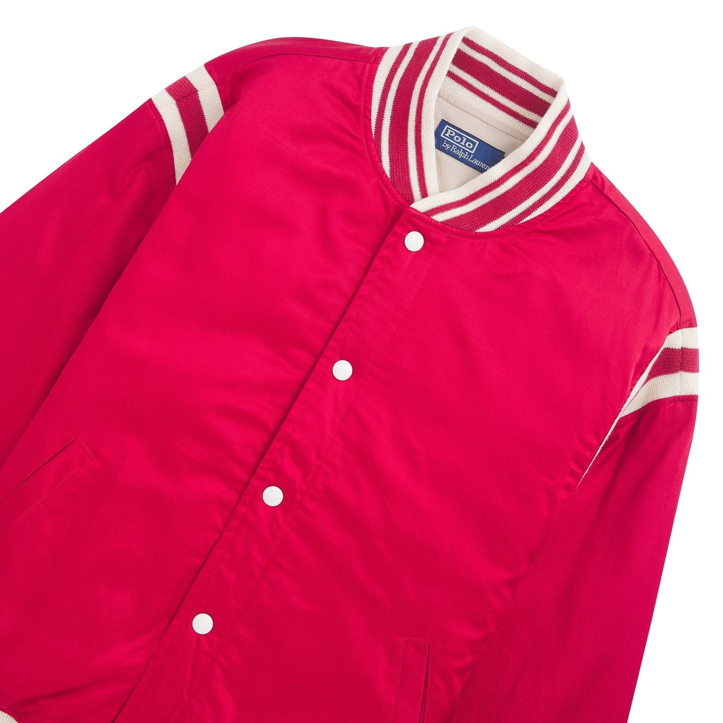 Satin Varsity Jacket | Ralph Red