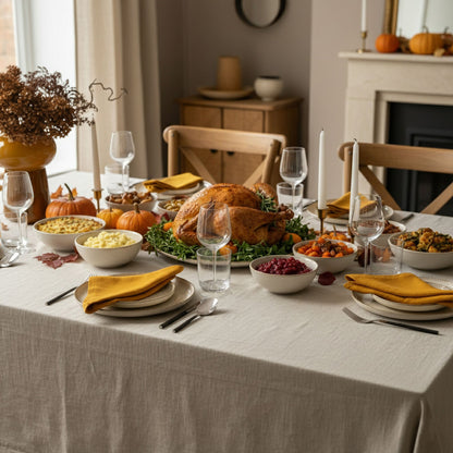 Linen Holiday Celebration Napkins