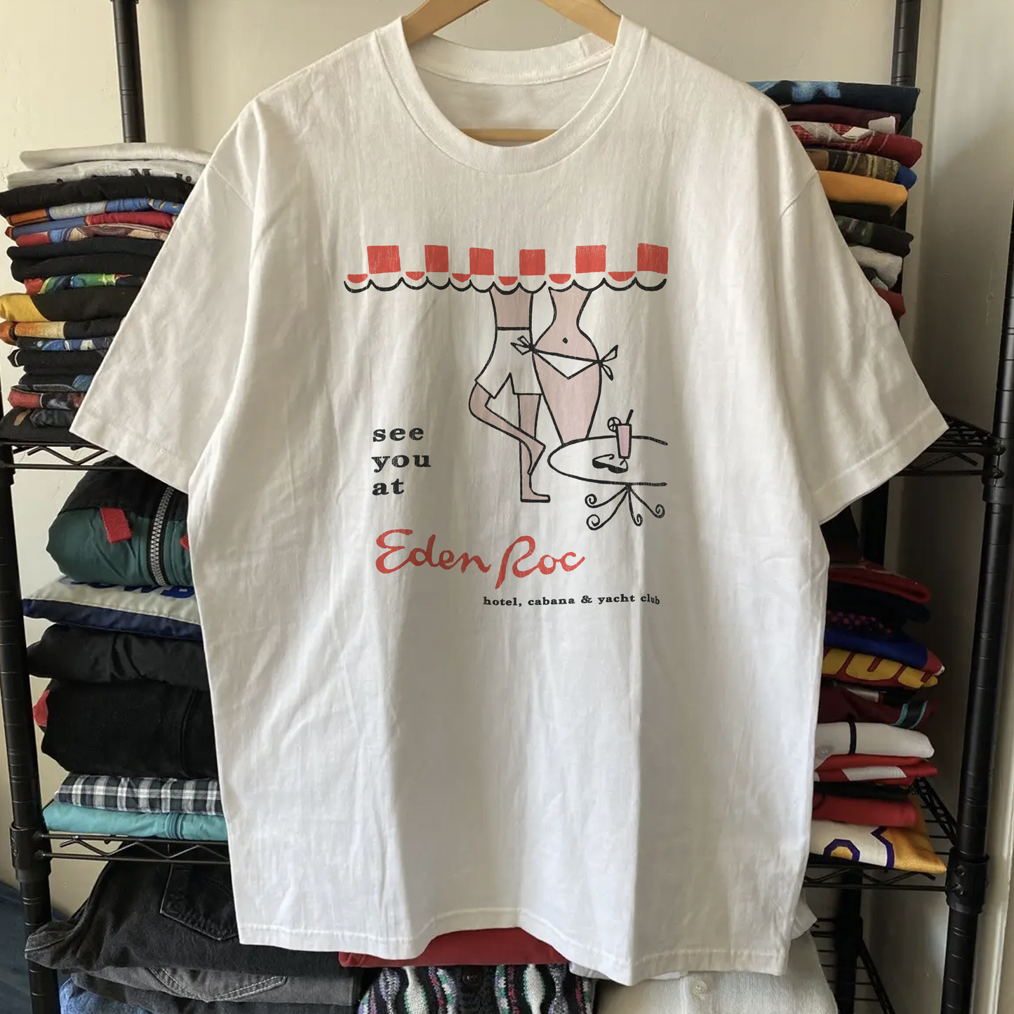 Rare Vintage Eden Roc Washed White Tee