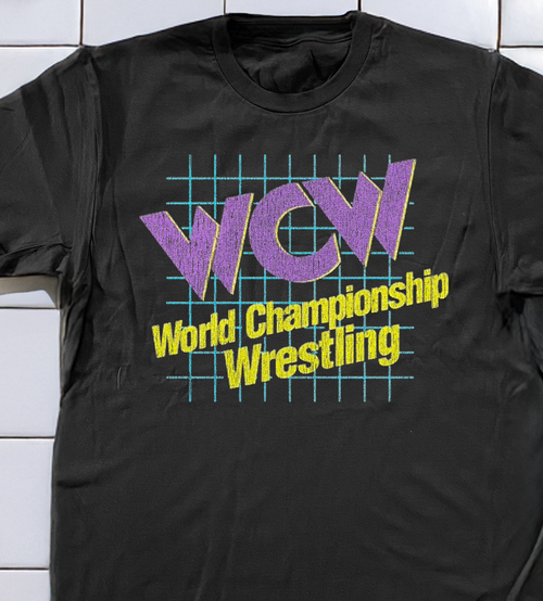 90's Wcw Washed Black T-Shirt