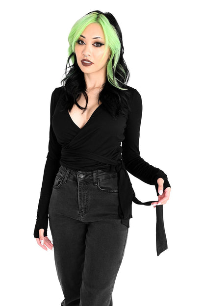 Ballet Wrap Long Sleeve Top