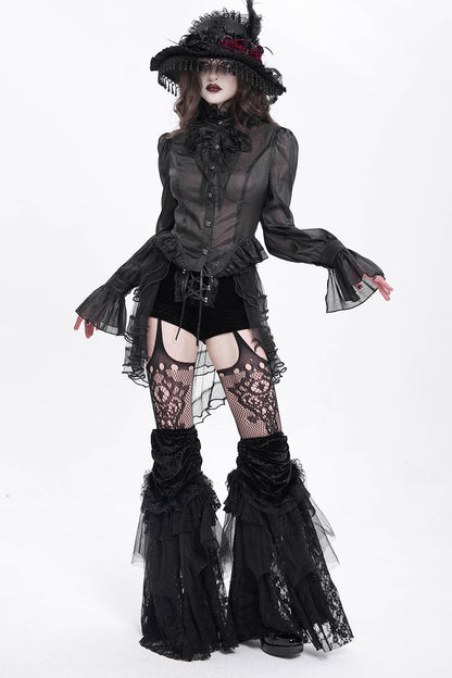 Catacomb Ruffled Mesh Button Shirt