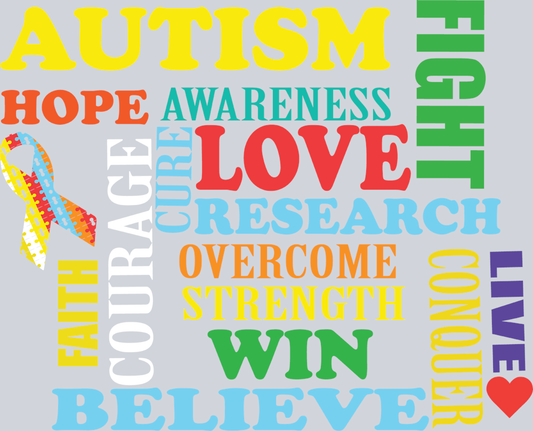 Autism Word Mix - STK00331 (DTF Transfers)