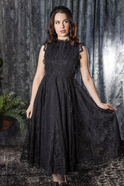 Arabella - Gothic Lace Fit and Flare Dress