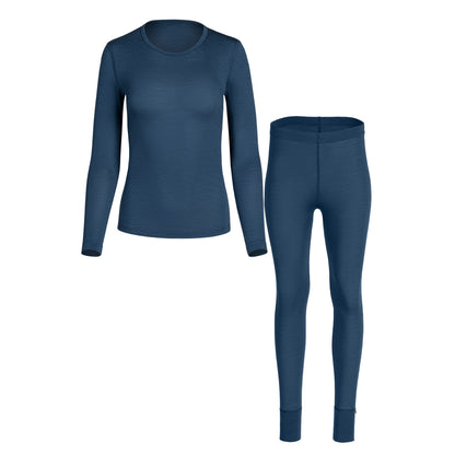 Women's 100% Merino Base Layer Set Denim