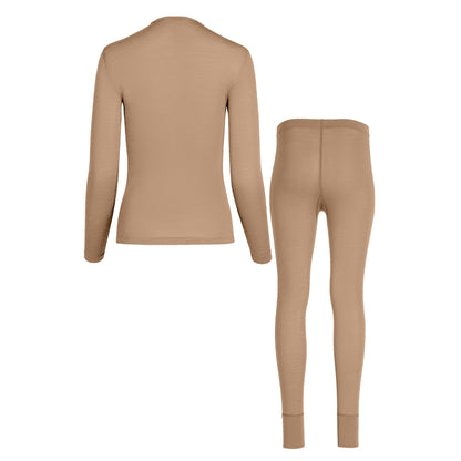 Women's 160 Long Sleeve & Bottoms 2-Piece Beige