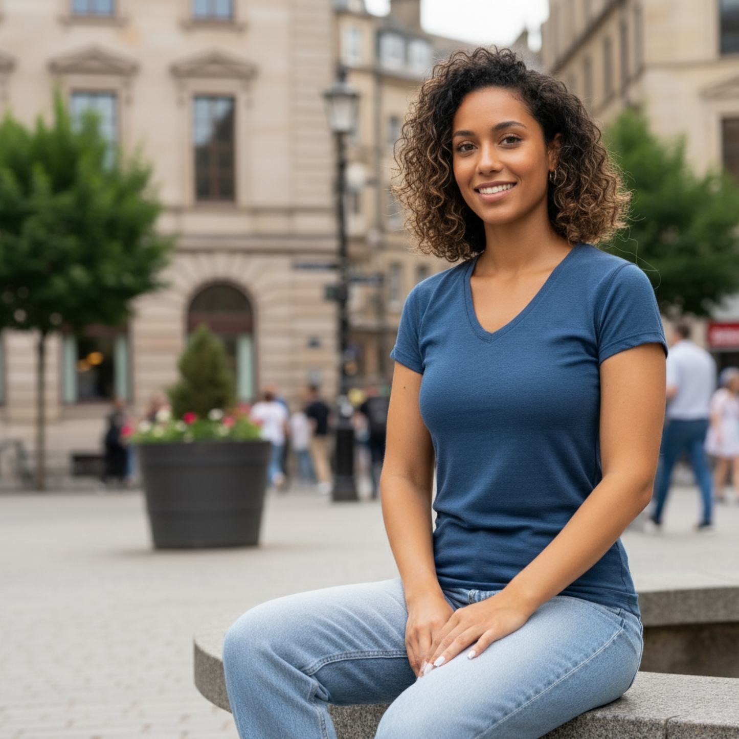 Women's Slim Fit V-Neck Tee