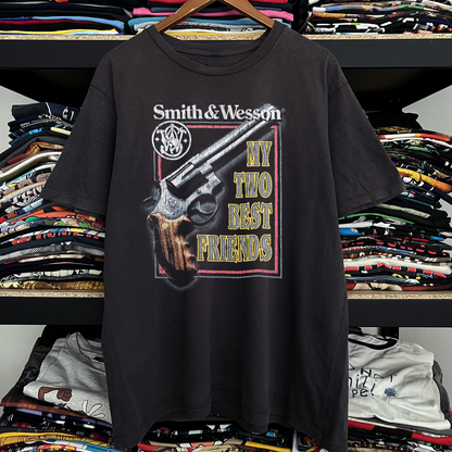 Smith & Wesson My Two Best Friends Washed Black Tee